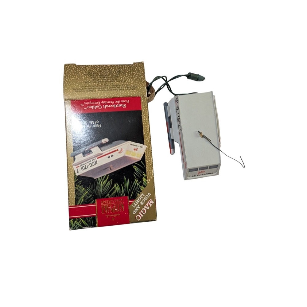 Hallmark 1992 Star Trek Shuttlecraft Galileo Magic Ornament Voice Light Spock